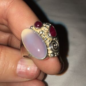 SAJEN Offerings chalcedony hand carved ring